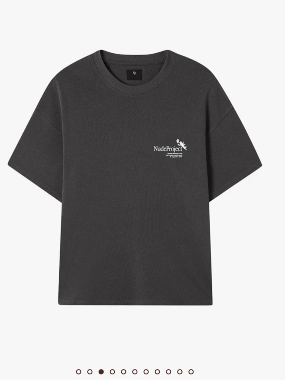 Short Sleeve Crewneck Tee in Charcoal Gray